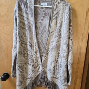 Lucky Brand Geometric Fringe Cardigan